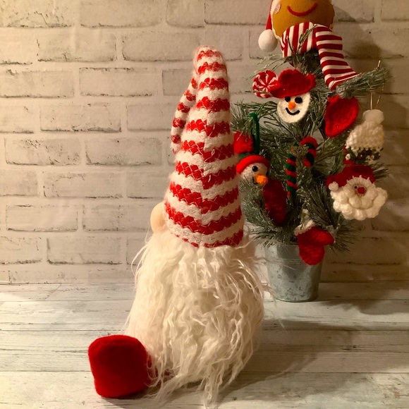 Winter Farmhouse Striped Hat Christmas Gnome - Picture 3 of 5
